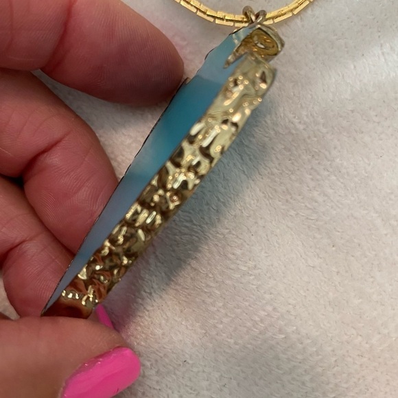 Faux Turquoise Arrow Head Gold Tone Chain Accents 24” Long boho southwestern - Picture 16 of 16